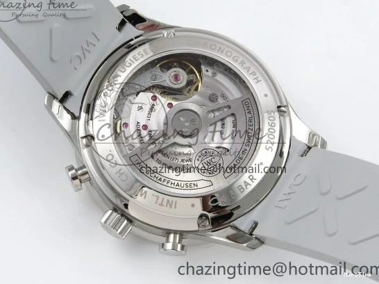 MIROTIME 0502 Portuguese Chrono IW3716 Z+F 1:1 Best Edition White Dial on Gray Rubber Strap A WrinkleFree 7014